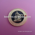 metal gold clothing logos two loops, custom metalic embossed sailing boat logo plates